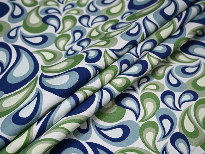 Paisley Print Cotton Canvas Fabric  – Durable Upholstery Textile for Bags