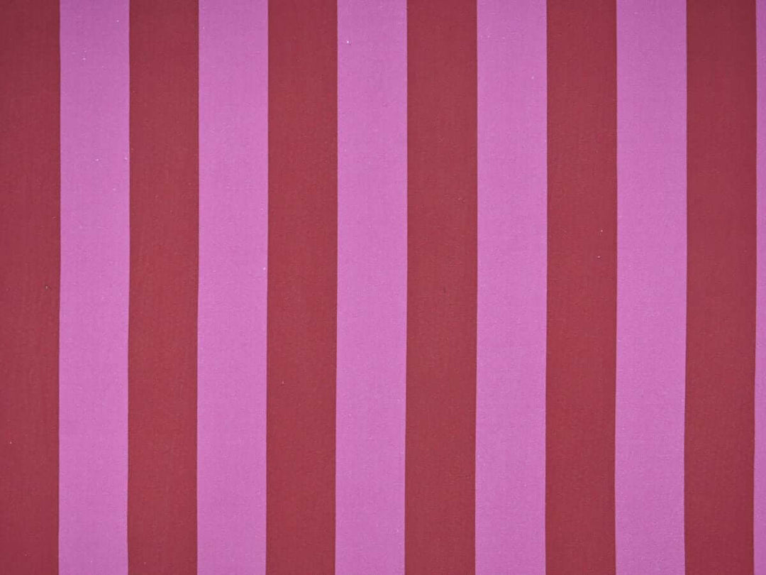 Pink Red Striped Cotton Canvas Fabric by the Yard | Tote Bag Material