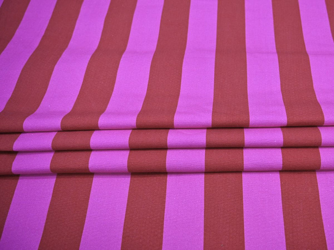pink stripe cotton canvas upholstery fabric - heavy cotton canvas fabric close up texture