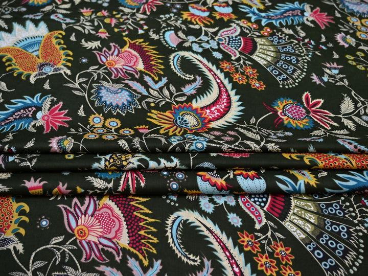 floral paisley cotton fabric for sewing - cotton fabric for dresses paisley design