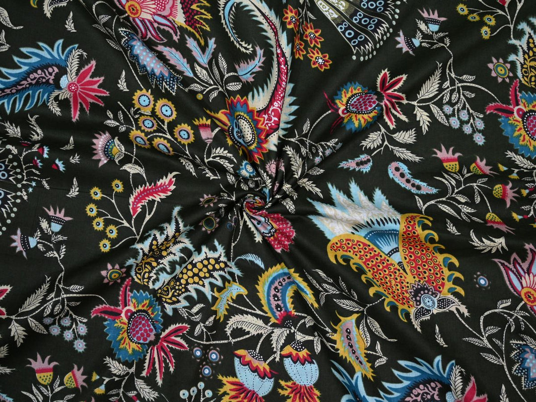 Floral Paisley Fabric by the Yard | Indian Cotton Textile Store