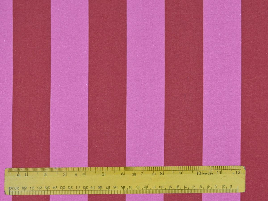 Pink Red Striped Canvas by the Yard –  Heavy Textile Material for Tote Bags