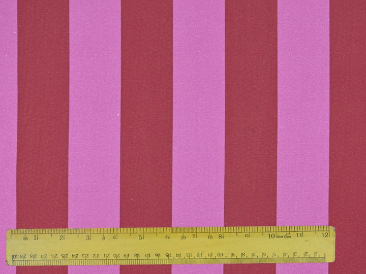Pink Red Striped Canvas by the Yard –  Heavy Textile Material for Tote Bags