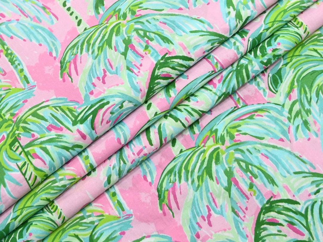 Palm Tree Tropical Print Fabric by the Yard – Indian Textile for Beachwear & Decor