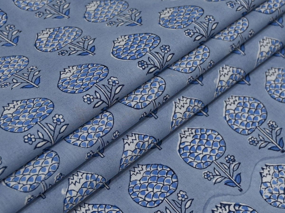 Floral Block Print Fabric by the Yard | Online India Cloth Store – Indolibas