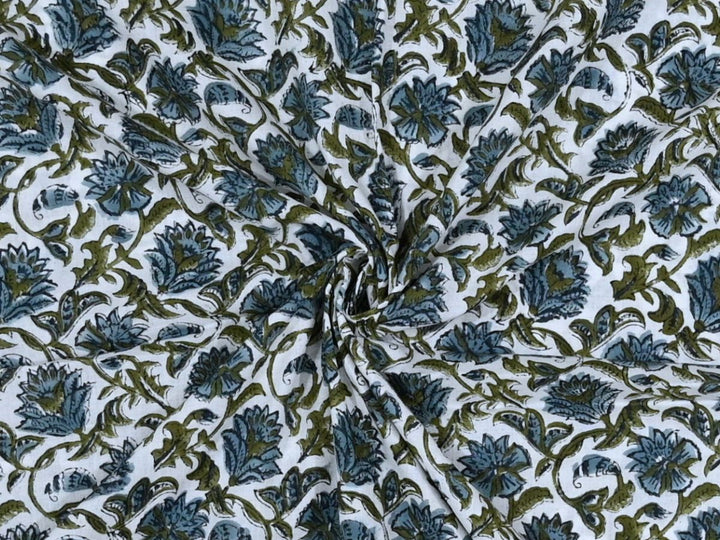 Fabrics by the yard traditional block print textile - Handmade block print fabric collection India