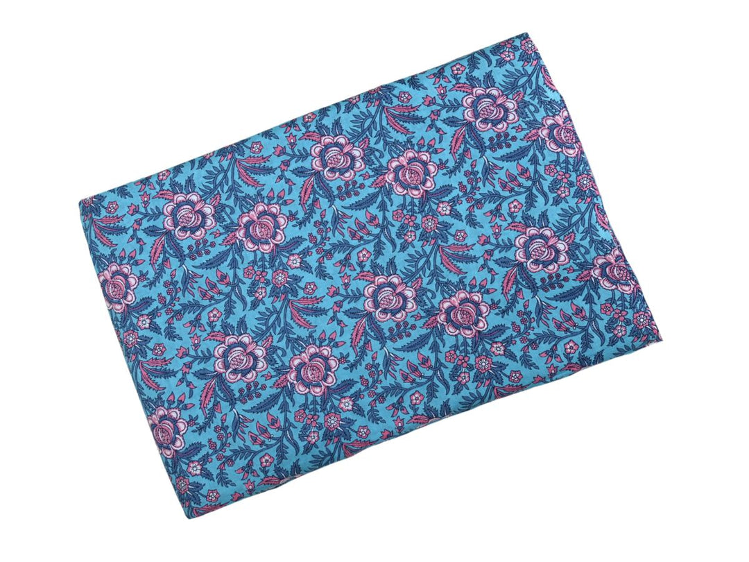 Soft cotton floral fabric for dresses - Handmade floral print fabric by the yard
