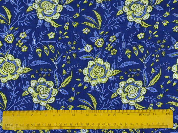 Artisan hand block print cloth close up - Natural dye block print cotton fabric