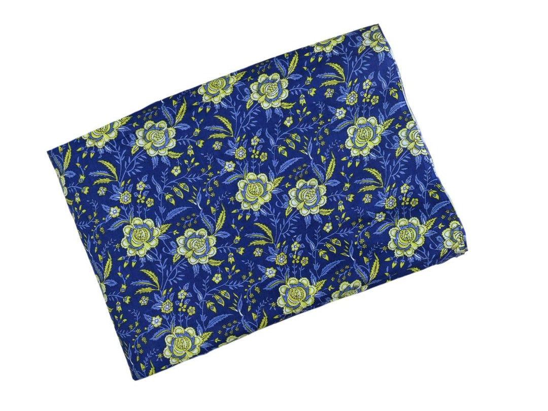 Floral block print fabric Indian cotton - Buy block print fabric online India store 