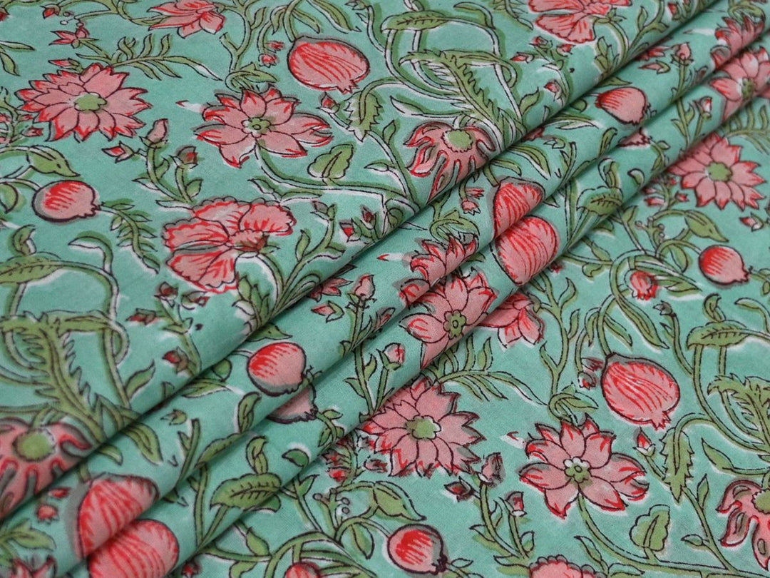 Floral Fabric by the Yard & Block Print Cloth Store | Buy Online – Indolibas