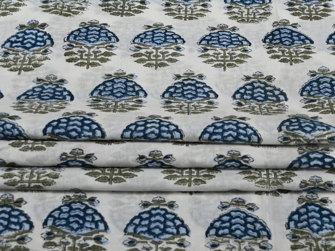 Hand Block Print Textile for Sewing & Home Decor -Indian Cotton Fabric by the Yard 