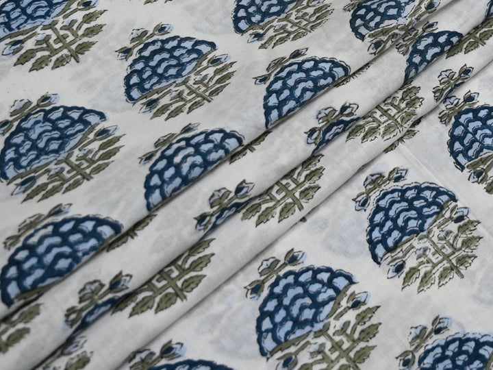 Indian Cotton Fabric by the Yard | Hand Block Print Textile for Sewing & Home Decor