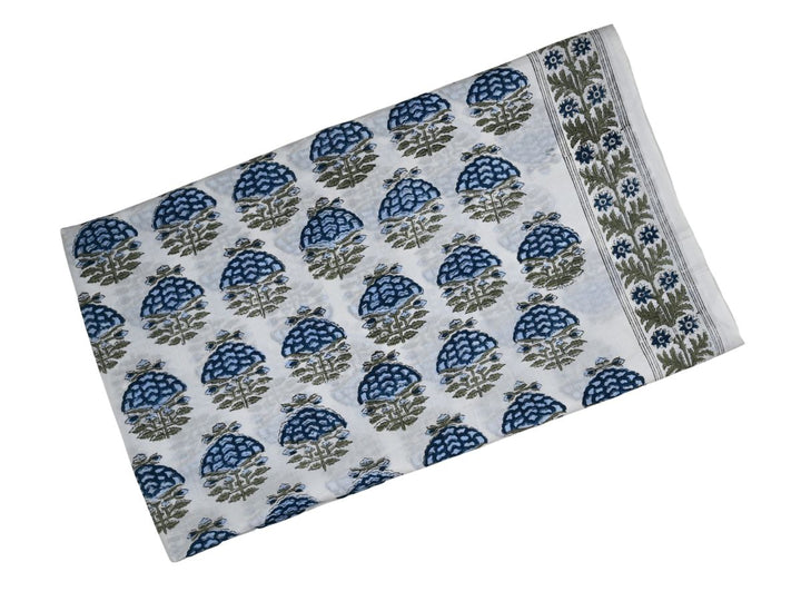 Traditional Indian hand block print cotton fabric - Indian cotton block print fabric close up texture