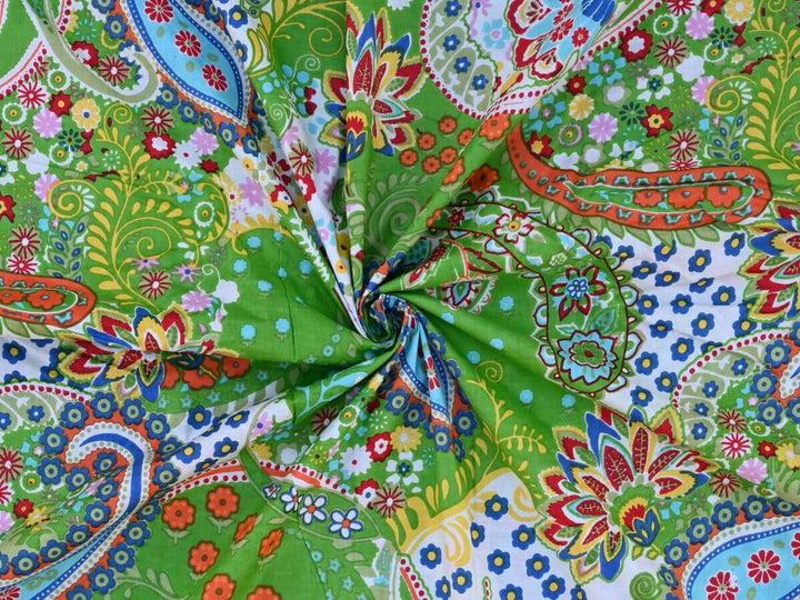 Soft cotton bandana fabric by the yard - Traditional Indian bandana textile close up
