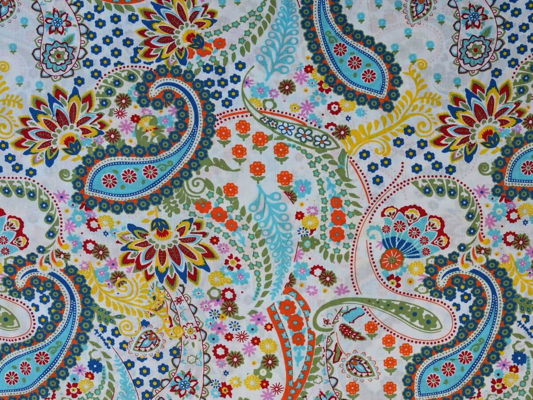 Paisley fabric by the yard for sewing projects for women clothing online cloth shop