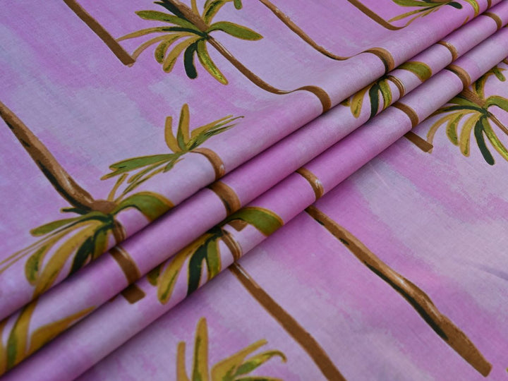 Indian cotton palm leaf fabric for summer clothing - Palm print fabric for quilting and sewing