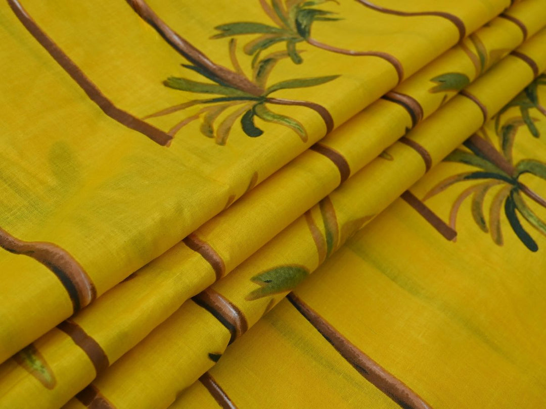 Printed cotton palm design fabric by the yard