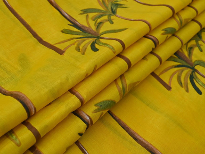 Printed cotton palm design fabric by the yard