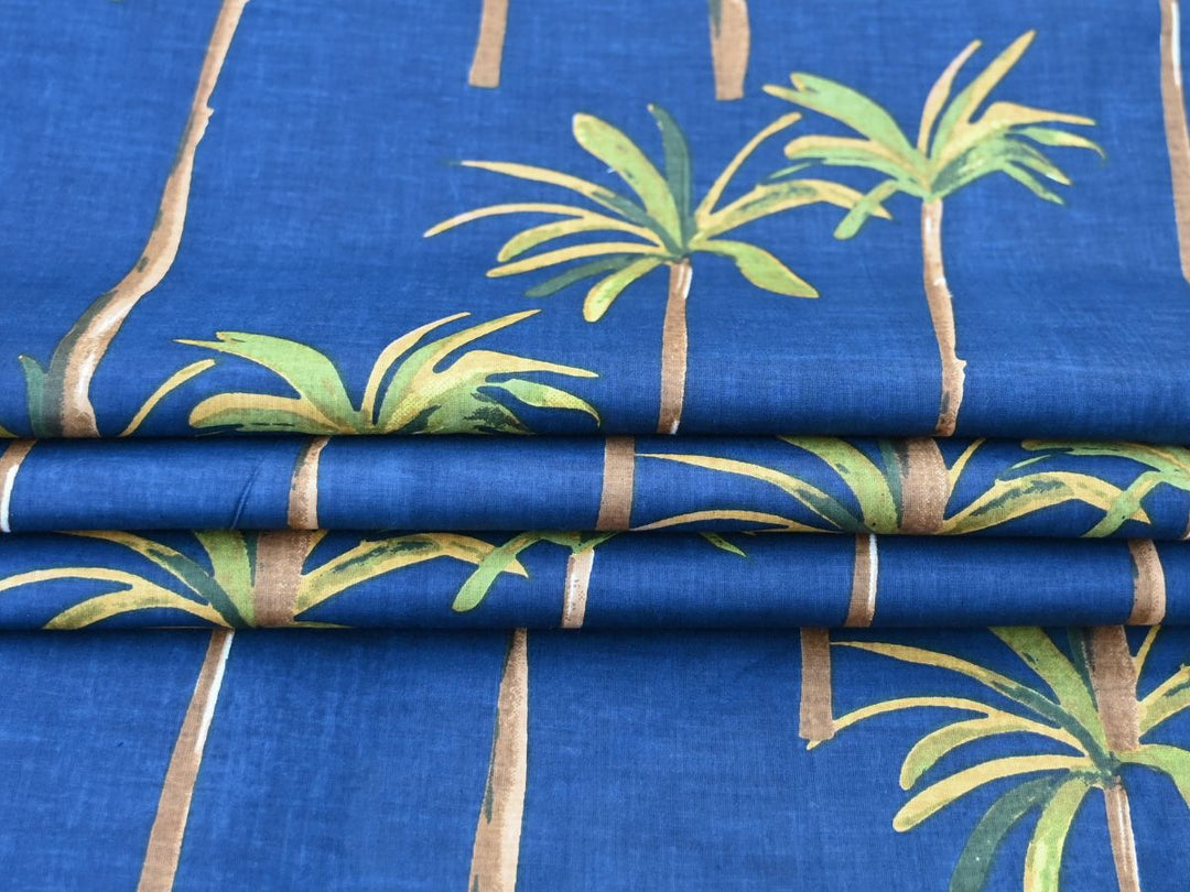 Tropical leaf cotton fabric for DIY projects