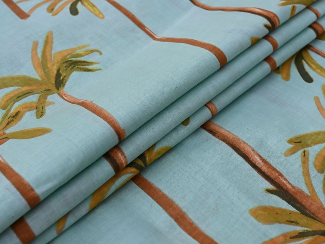 Summer cotton fabric palm print India
