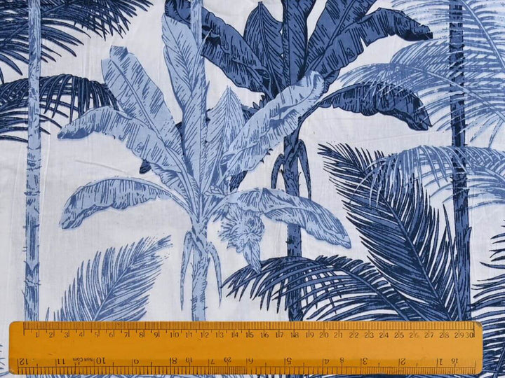 Indian printed cotton fabric for quilting projects - Tropical floral cotton fabric by the yard