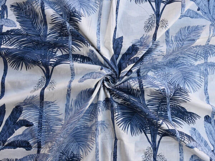 Indian cotton tropical pattern fabric close up - Handmade tropical print quilting fabric India