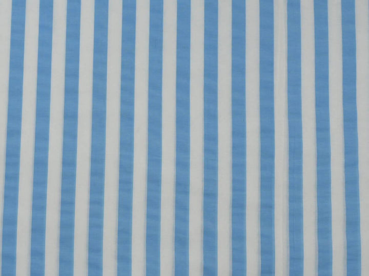 Blue Stripe Fabrics & Textile in soft blue and white stripes, ideal for sewing, quilting, and crafting projects.