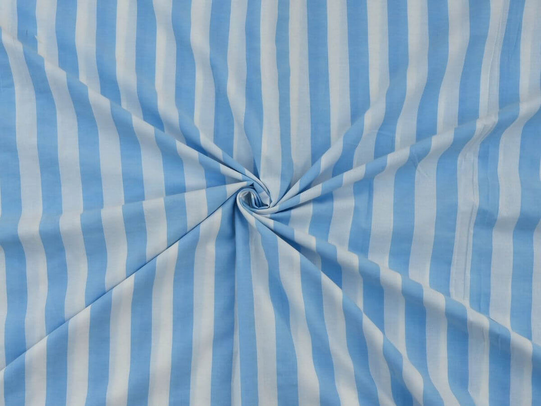 Blue Stripe Fabrics & Textile - Soft and durable yarn dyed blue stripe fabric by the yard.