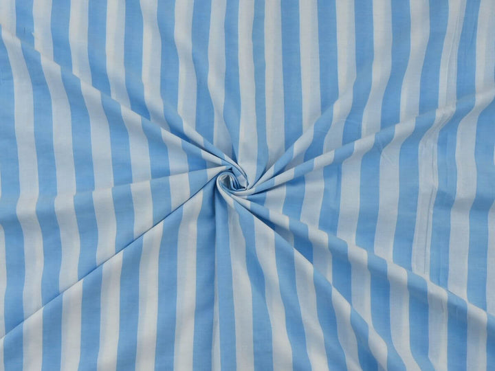 Blue Stripe Fabrics & Textile - Soft and durable yarn dyed blue stripe fabric by the yard.