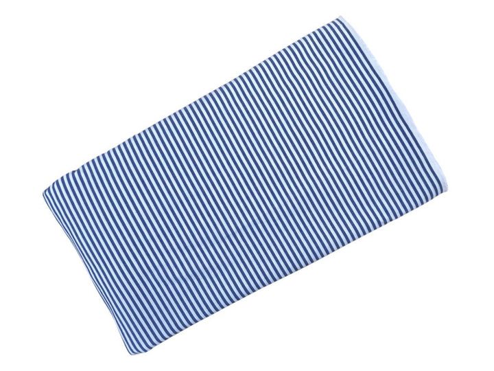 Online Fabrics by Yard Store Indian Cotton Stripe Fabric in blue and white stripes.