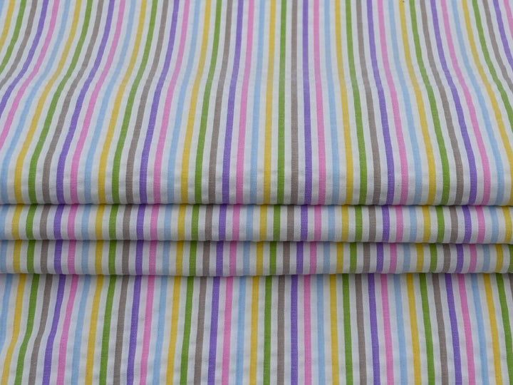 woven stripe cotton fabric by the yard in vibrant colors and patterns, ideal for sewing and crafting projects.