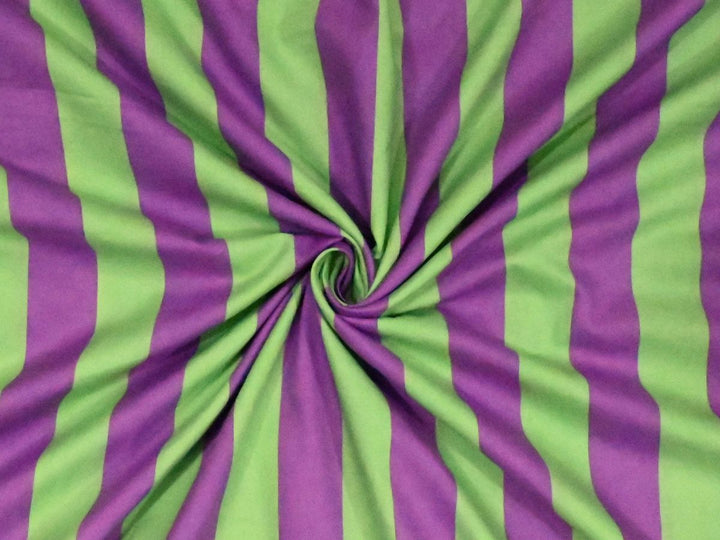 Lightweight bohemian home decor project using Indolibas purple and green striped cotton fabric.