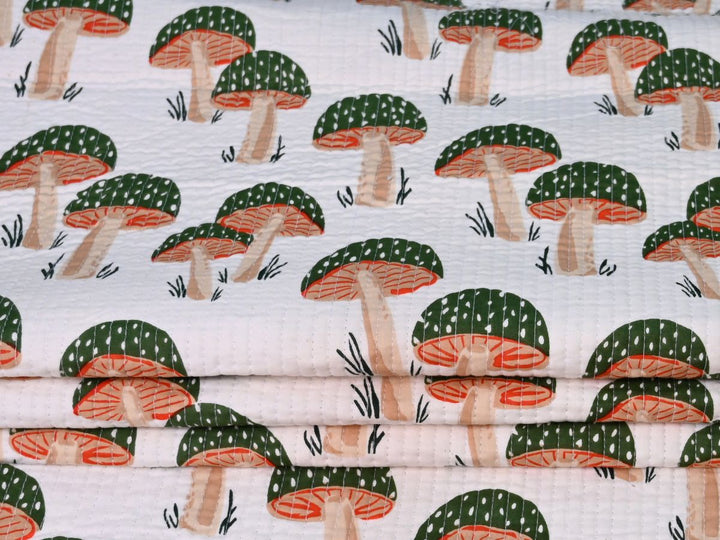 Mushroom quilting fabric by the yard for quilts patchwork and crafts