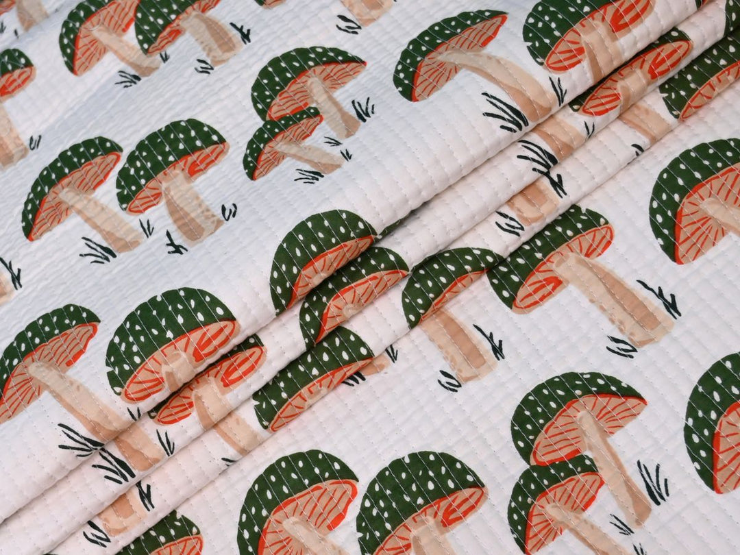 Indolibas mushroom print quilting fabric online by the yard