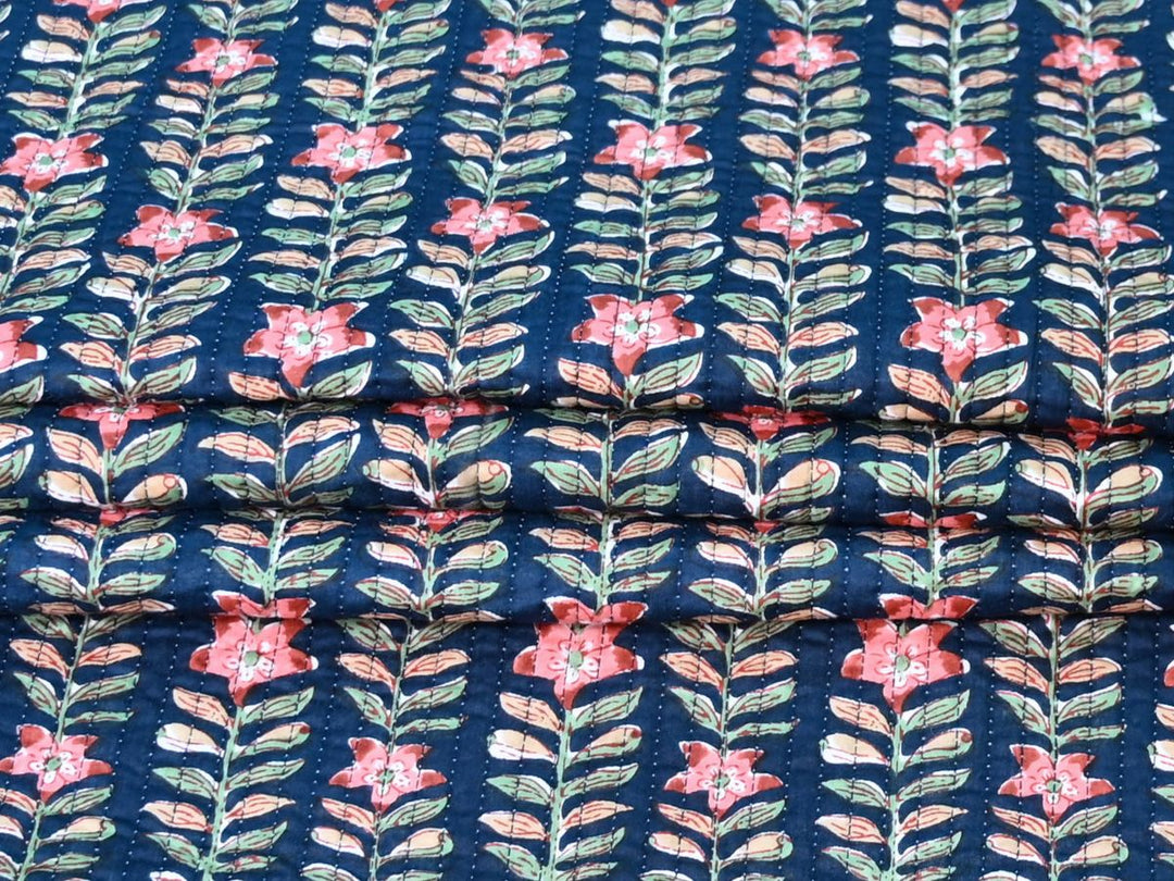 Quilted floral cotton fabric for fat quarter quilting and patchwork projects