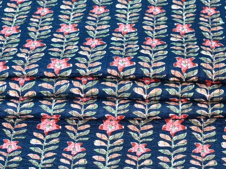 Quilted floral cotton fabric for fat quarter quilting and patchwork projects