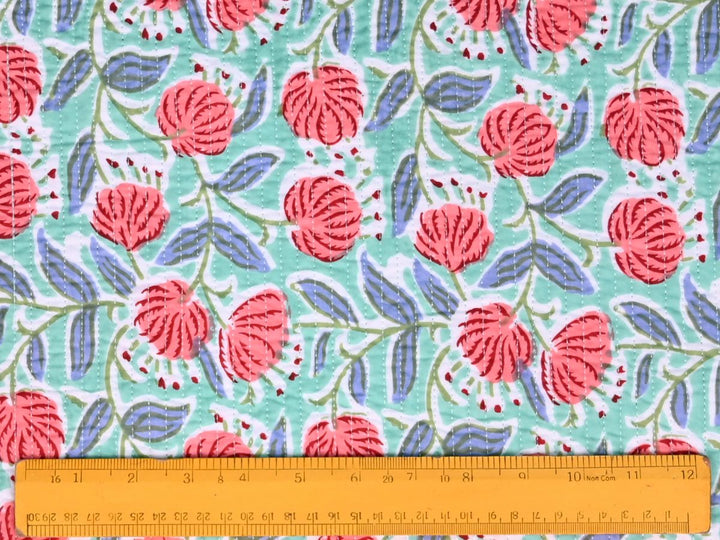 Floral printed quilted cotton fabric for quilting and patchwork