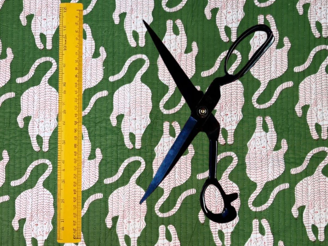 Cut to Order Quilting Fabric | Green White Tiger Print Reversible | Indolibas
