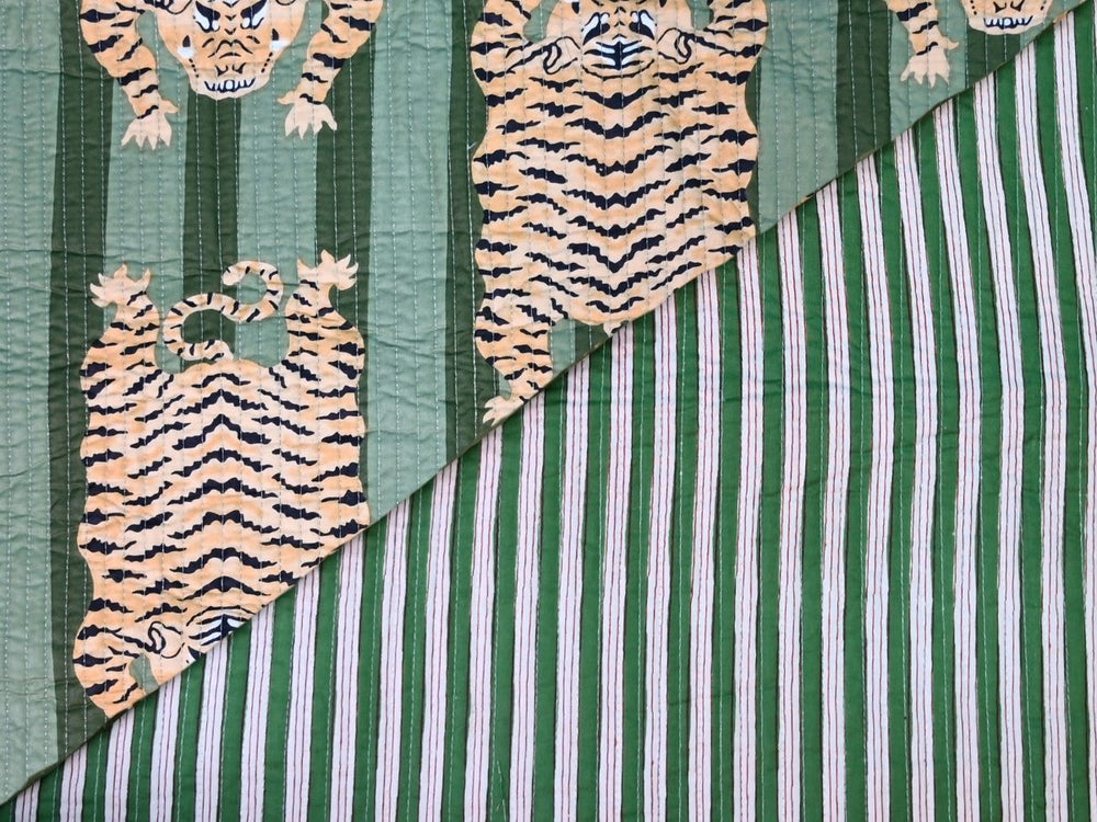Medium weight quilted cotton fabric for tote bags and pouches