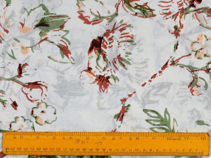 Lightweight Indian cotton fabric by the yard for dressmaking and décor