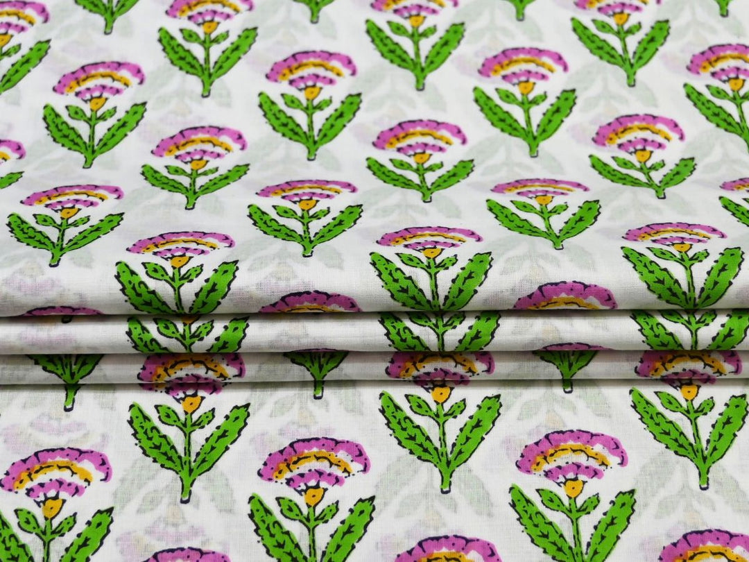 Lightweight Indian cotton fabric by the yard for dressmaking and quilting