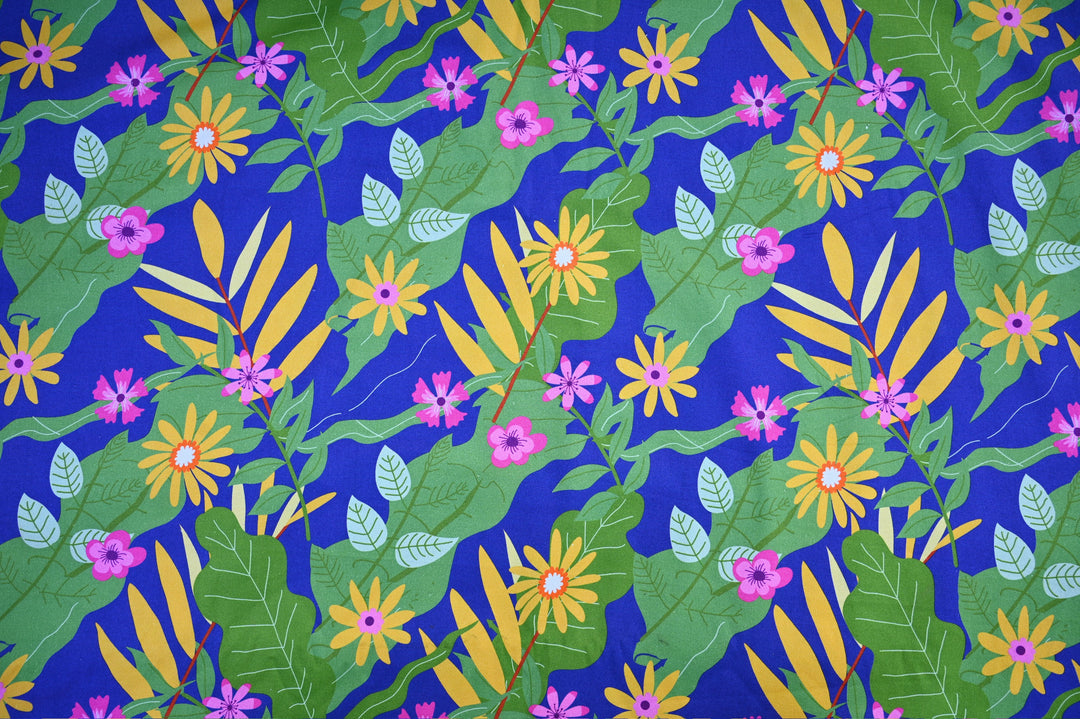 floral canvas fabric for table mats - indian cotton fabric for table runners