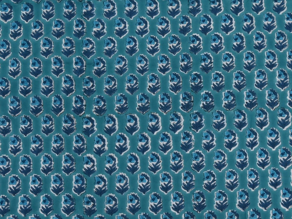 Hand block printed organic cotton fabric India - Organic cotton block print fabric for daily sewing