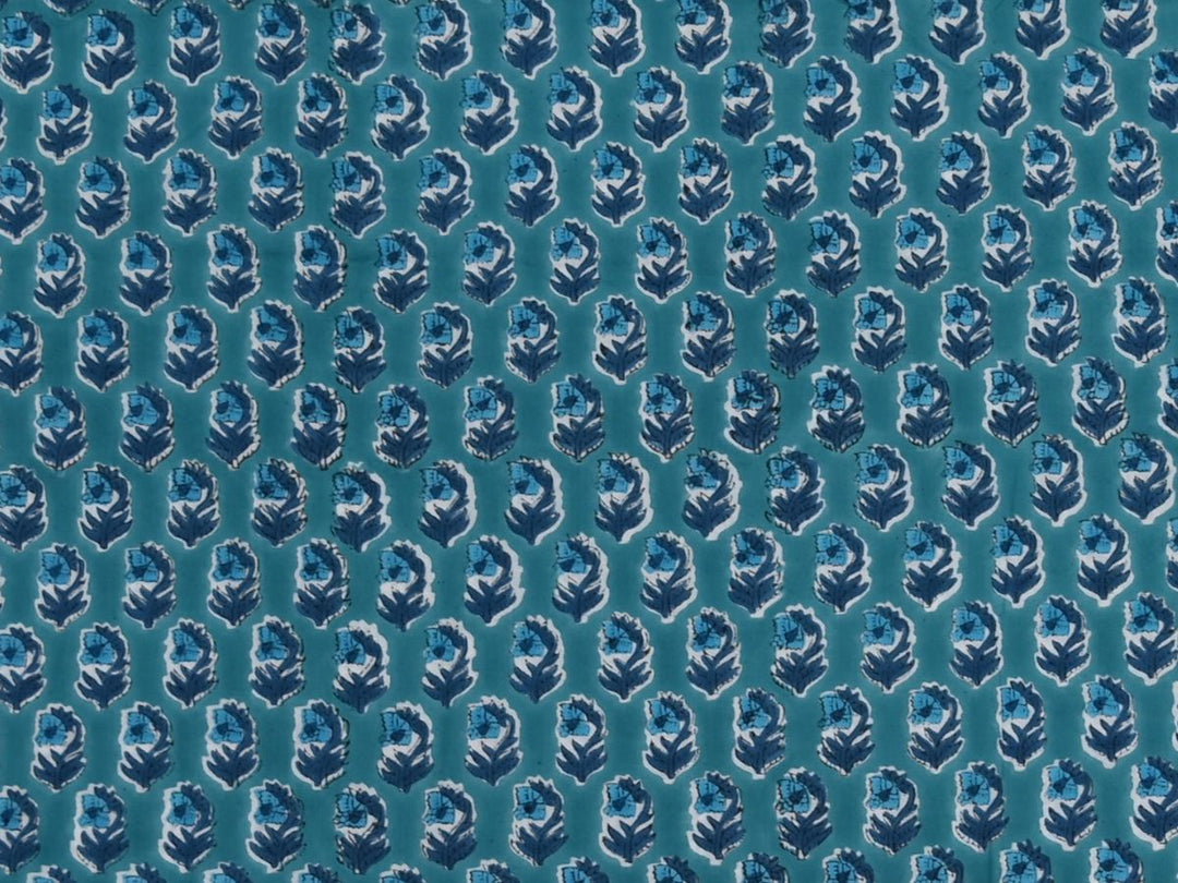 Hand block printed organic cotton fabric India - Organic cotton block print fabric for daily sewing