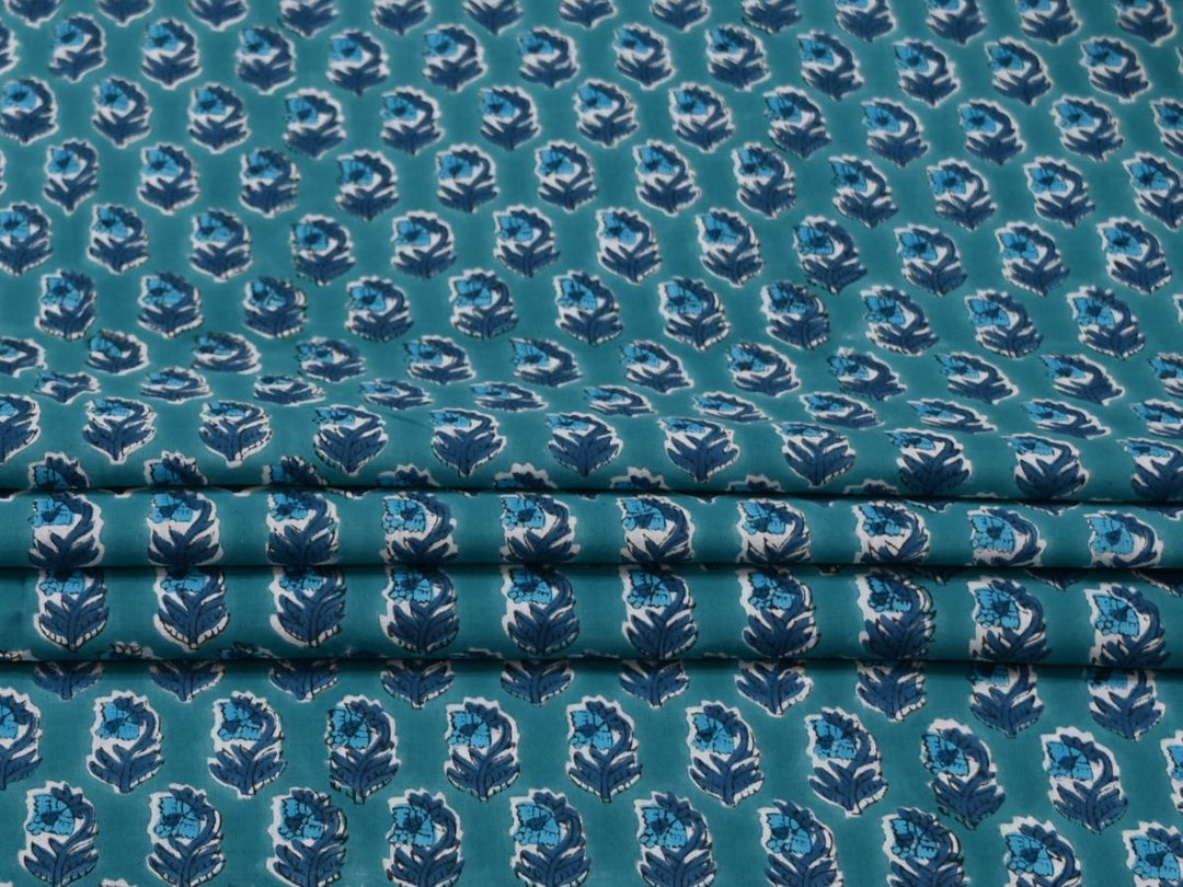  Indian Textile for Sewing Crafts - Block Printed Organic Cotton Fabric by the Yard 
