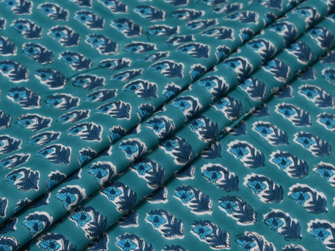 Block Printed Organic Cotton Fabric by the Yard | Indian Textile for Sewing Crafts