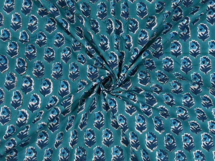 Block printed organic cotton fabric by the yard Indian textile - Indian organic cotton block print fabric for sewing