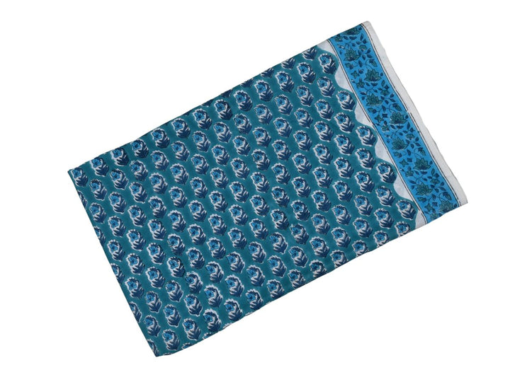Indian organic cotton textile for DIY crafts - Sustainable block print cotton fabric by the yard