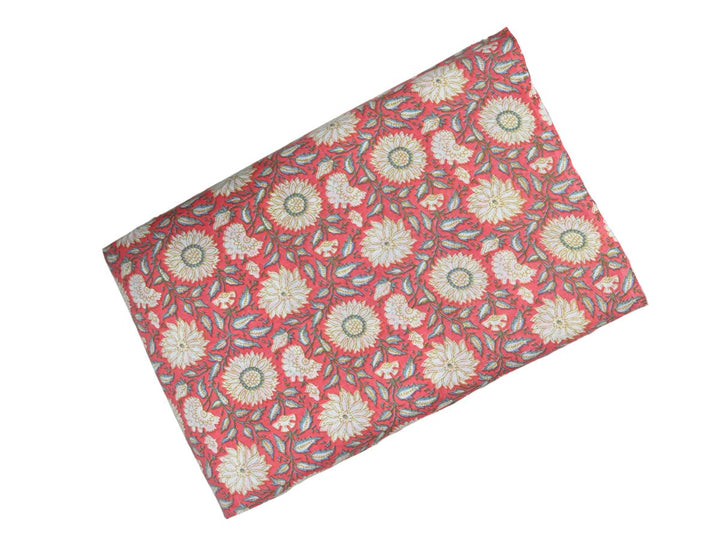 traditional floral block print cloth - floral cotton fabric for home decor