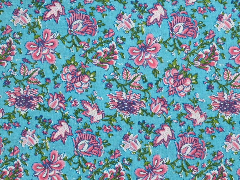 indian floral print cotton fabric by the yard - floral print indian textile fabric